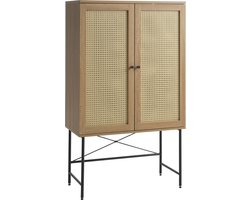 Kast Eiken Melamine - Rotan - 2 Planken - 80x40x135cm