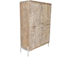 Kast Home ESPRIT Wit Mangohout 85 x 38 x 134 cm