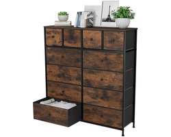 Kast - Kastje - Dressoir - Boekenkast - Dressoir Kasten - Dressoirs - Dressoir Kasten Industrieel - Kast met 12 lades - 12 Lades - Ladekast - Opbergkast Met Lades - Hout Look Kast - Halmeubel - Industrieel