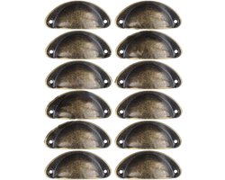 Kast Knoppen - Meubelgrepen Halve Cirkel - Meubels Decoreren - Antiek Imitatie Design - 12 Stuks - Brons Zilver
