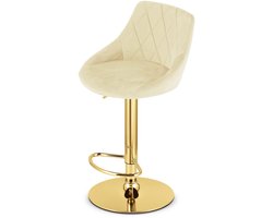 KAST kruk - beige fluweel / gouden voet
