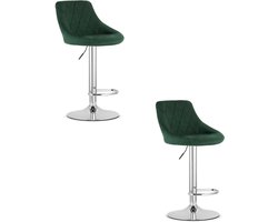 KAST kruk - fluweelgroen / chromen onderstel x 2