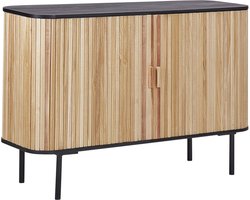 Kast LINDON Paulowniahout Bruin/zwart