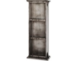 Kast – MDF antraciet – Vintage design met 3 legschappen – 35 cm breed, 18 cm diep, 95 cm hoog