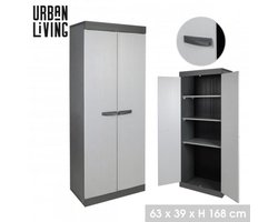 KAST MET 2 DEUREN EN 3 PLANKEN 63×39×H168 CM
