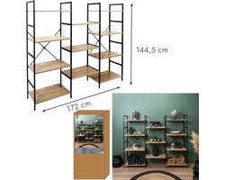 Kast met industriële look - Hout - 172x34x144,5cm