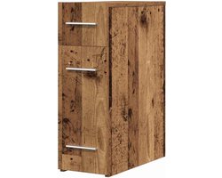 Kast met laden - Dressoir commode - Opbergen spullen - Stalen handgrepen - 60 cm hoog - Bruin