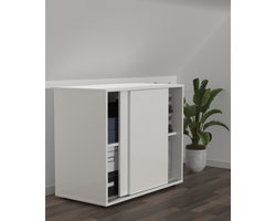 Kast onder schuine wand zolder slaapkamer - wandkast dressoir 65 cm hoog
