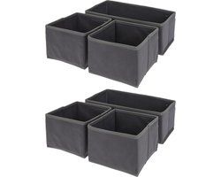 Kast opberg/opruim manden 9-delig donkergrijs 28 x 14 x 11 cm - Opbergen/opruimen