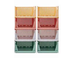 Kast Organizer - Stapelbare Opbergdozen voor Kleding - 8 Stuks - Plastic - 43 x 33 x 72 cm