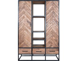 Kast Raya Visgraat - Bruin Mangohout - 180 x 120 cm - Industrieel