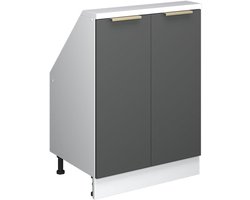 Kast schuine wand - Opbergkast schuin dak - Ruimte benutten - Met deuren en vak - 60 x 81.6 cm