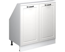 Kast voor schuine wand met 2 deuren Wit Landhuis - Optimale Opbergruimte onder schuin dak
