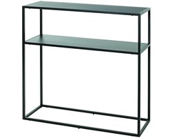 Kast – Zwart gepoedercoat staal – Met metalen planken – 80 cm breed, 30 cm diep, 80 cm hoog