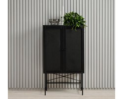Kast Zwart - Melamine - 80x40x135cm - Kast Pensacola - Giga Living