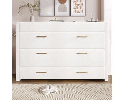 Kastbed 140 x 200 cm - met lade - verrijdbaar kastbed met hoofdbordvak - met USB- en Type-C-aansluitingen - zonder matras - wit