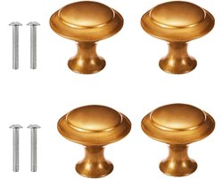 Kastdeur Knoppen - Meubelgrepen Set - Meubels Vernieuwen - Eenvoudige Installatie - 4 Stuks - Brons