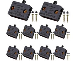 Kastdeur Schakelaar - Meubel Contact - Automatische Verlichting - 10 Stuks Set - 33x23x10mm - Zwart