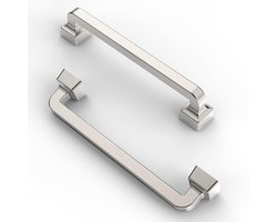 Kastgrepen - 10 stuks - Geborsteld satijn-nikkel - Boorgatafstand 128 mm