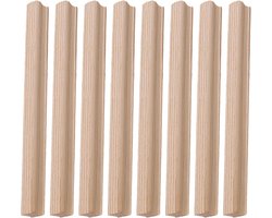 Kastgrepen Hout - Meubelgrepen Set - Meubels Vernieuwen - Natuurlijk Materiaal - 8 Stuks 384mm - Houtkleur