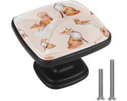 Kastgrepen - Lade knoppen - Meubels decoreren - Kristalglas design - 4 stuks - Vossen winter bos