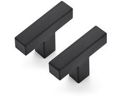 Kastgrepen - Meubelgrepen - 15 stuks - Zwart - Roestvrij staal - 50 mm