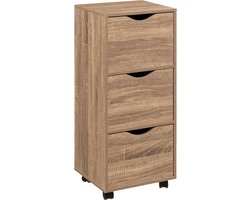 Kastje op Wielen 3 Lades Cavalier Hout