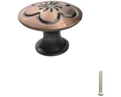Kastknop Brons – Meubelknop 3cm – Inclusief Bevestigingsbout – Strak Meubelbeslag voor Kast, Lade