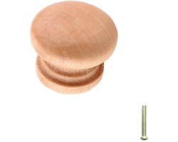 Kastknop Hout 25mm - Meubelknop met Bevestigingsbout - Meubelhandvat - Meubelbeslag voor Kast, Lade
