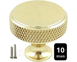 Kastknop Mat Goud (Metaal) - Kastknoppen Goud - 10 stuks - Deurknopjes Goud voor kast - Deurknop Goud - Deurknopjes Goud - Handgreep Goud - Meubelknop Goud - Meubelknoppen Goud - Deurknopjes Goud - Deurknoppen Goud - Ladeknoppen voor deurtjes