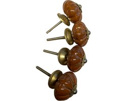 Kastknop - Porselein - Bruin - 4cm - 10 Stuks