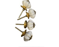 Kastknop - Porselein - wit - 4cm - 10 Stuks
