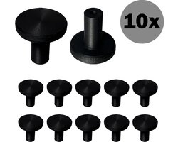 Kastknoppen - 10 Stuks - Zwart - Rond - Deurknoppen voor kasten - Meubelknop - Deurknop - Meubelknoppen - Inclusief bevestiging