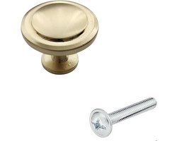 Kastknoppen Memphis goud rond - Diameter 32 mm - Kastknop - Meubelknop - Deurknoppen voor kasten - Meubelbeslag - Deurknopjes - Meubelknoppen