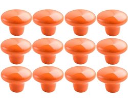 Kastknoppen Set - Ladegrepen Keramiek - Meubels Opknappen - Eenvoudige Montage - 38 mm Diameter - Oranje
