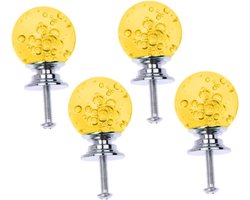 Kastknoppen Set - Meubelgrepen - Kasten Opknappen - Bubble Bal Design - 4 x 2.7 cm - Geel