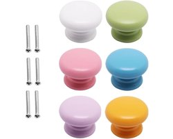 Kastknoppen set van 6, keramische ladeknoppen met 35 mm diameter, ideaal voor kasten, meubels en decoratie
