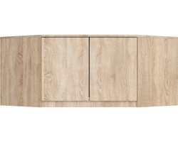 Kastopzetstuk S100 Sonoma Eiken - Dubbele Deuren, 3 Planken, 100cm Brede Zelfmontageunit