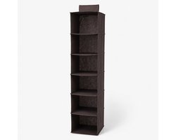 Kastorganizer 6 Vakken - Hangende Kledingkast Organizer - 124 x 30 x 29 cm - Zwart