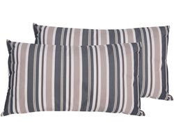 KASTOS - Tuinkussen set van 2 - Lichtbruin - 40 x 70 cm - Polyester