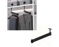 Kaststang - Kledingstang - Kleding Opbergen - L-vormig Ontwerp - 65 cm - Zwart