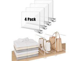 Kastverdeler - 4 stuks - Plankverdeler Kledingkast Organizer - Kleding opbergen - Kast indeler - Kast indeling