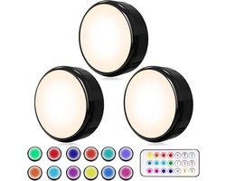 Kastverlichting, LED-verlichting, dimbare verlichting onder de keukenkast, LED-verlichting in de keuken, meerkleurige LED-accu met afstandsbediening en timerfunctie