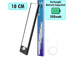 Kastverlichting met bewegingssensor - 10 cm Zwart - Ledlamp met bewegingssensor - LED Onderbouwverlichting -Keukenverlichting onderbouw led - Onderbouw verlichting keuken - Keukenverlichting - Trapverlichting - Led Strip – Led Lamp