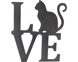 Kat | love | lasergesneden wandornament van kwaliteitsmetaal | 36×41 | decoratie