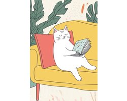 Kat Poster - Bank - Cartoon - Kinderkamer - Kinder - Kunst - Grappig - Artistieke - Kleurrijk - Huisdier - posters - formaat 60x90cm - Wanddecoratie - 4738