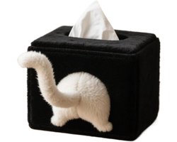 Kat-vormige papieren handdoekdoos, schattig gevormd, pluisd materiaal, geschikt voor auto's, kantoor en huis, papieren handdoekdoos (kat, wit)