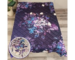 Katoen Satijn Bedsprei Dreamy Floral - 230x250 cm - Dubbelzijdig!
