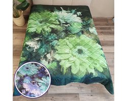 Katoen Satijn Bedsprei Florista - 230x250 cm - Dubbelzijdig!