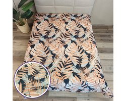 Katoen Satijn Bedsprei Tropical Escape - 230x250 cm - Dubbelzijdig!